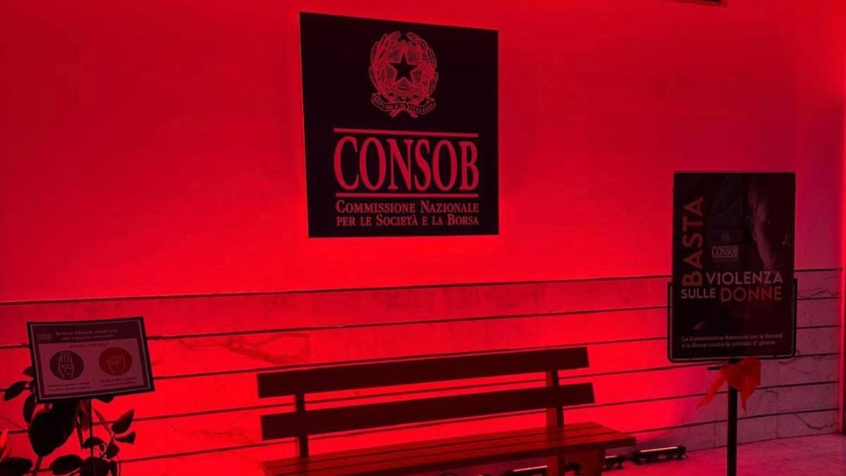 Consob, la panchina rossa contro la violenza sulle donne