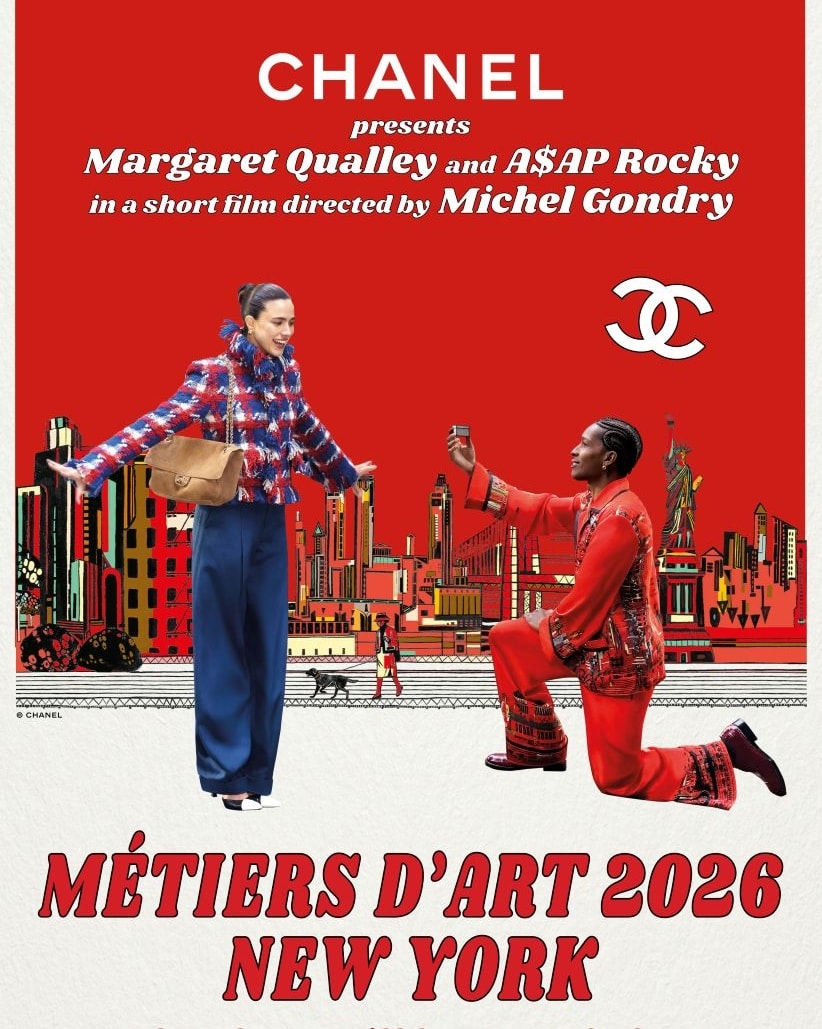Margaret Qualley e A$ap Rocky in Metiers d'art 2026 (courtesy Chanel)