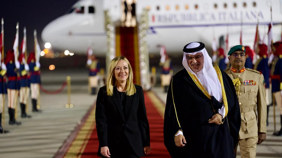 Giorgia Meloni e il re del Bahrein Hamad bin Isa Al Khalifa
