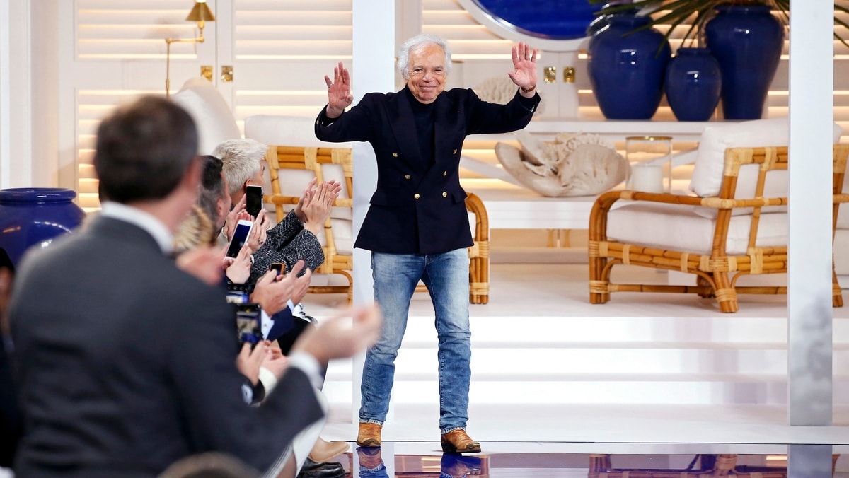 Ralph Lauren in un finale di sfilata (foto MFF/Francesc Ten)