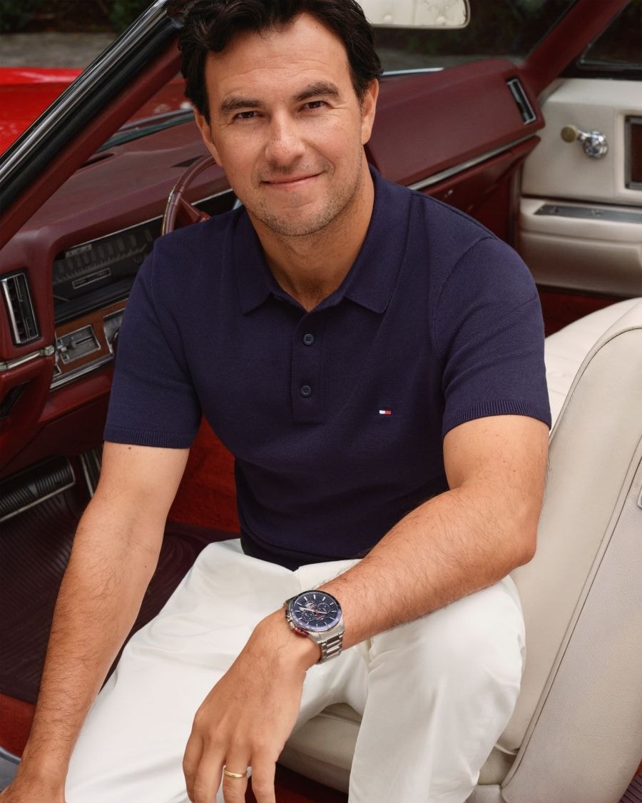 Sergio Pérez in una campagna Tommy Hilfiger (courtesy Tommy Hilfiger)