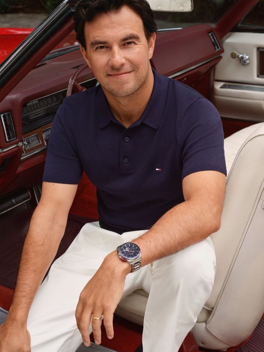 Sergio Pérez in una campagna Tommy Hilfiger (courtesy Tommy Hilfiger)