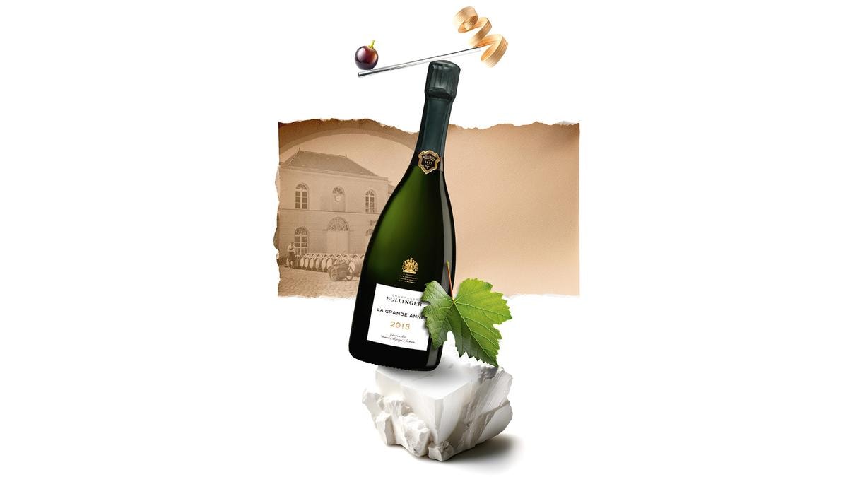 Per La Grande Année 2015 è il pinot noir, vitigno simbolo di Bollinger, a dominare l’assemblage (60%) col restante 40% di Chardonnay.