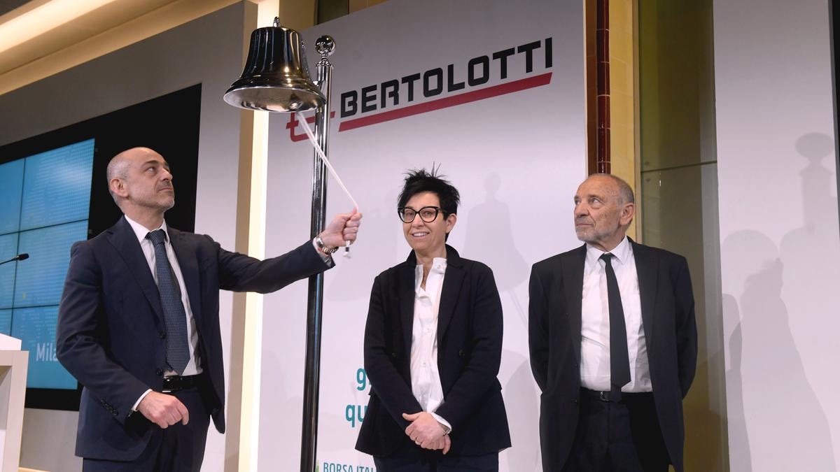 La cerimonia di quotazione di Bertolotti nel marzo 2024
