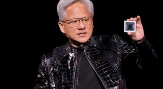 Il ceo di Nvidia, Jensen Huang, al Ces di Las Vegas 2026
