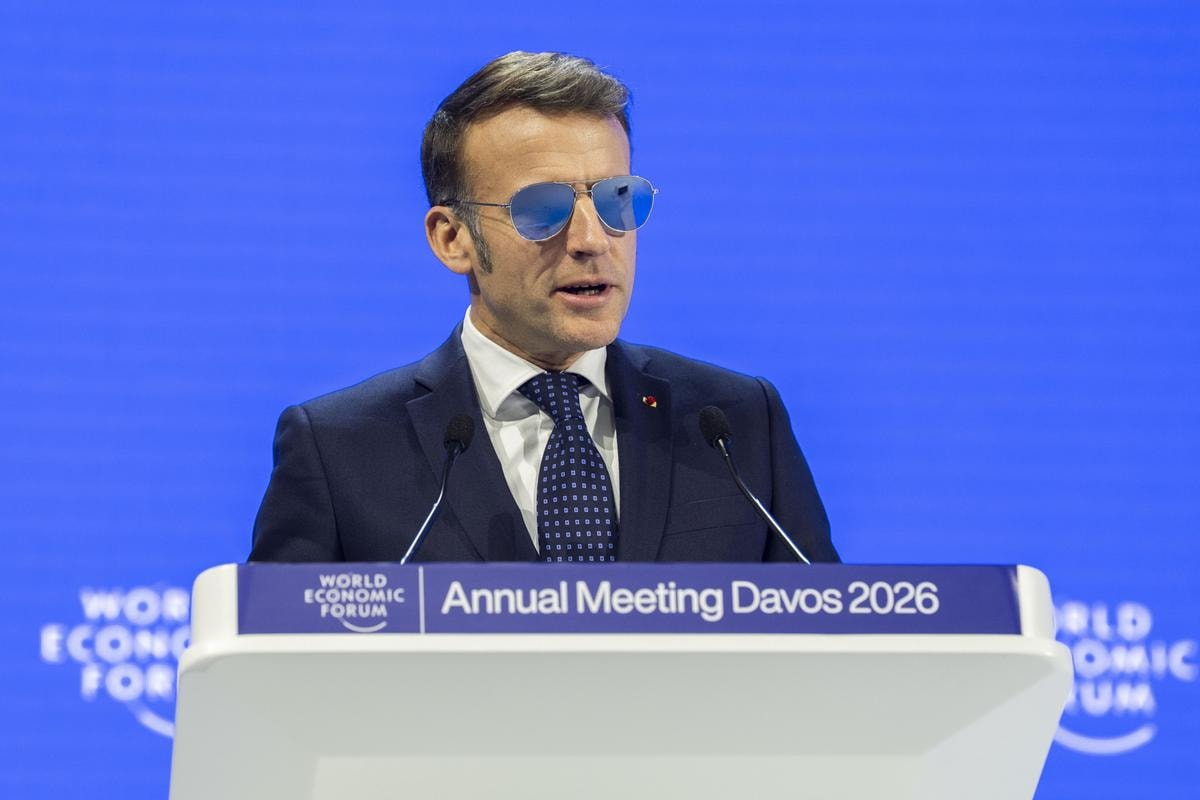 Il presidente francese Emmanuel Macron al World Economic Forum di Davos