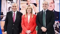 Bruno Vespa, Giorgia Meloni ed Enrico Mentana