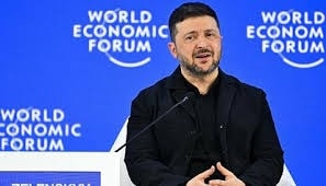 Volodymyr Zelensky a Davos