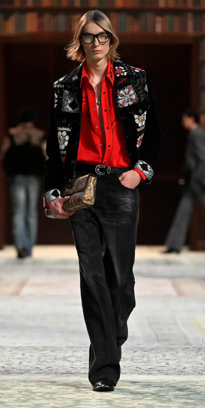 Un look Amiri fall-winter 2026/27 (ph Francesc Ten/MFF)