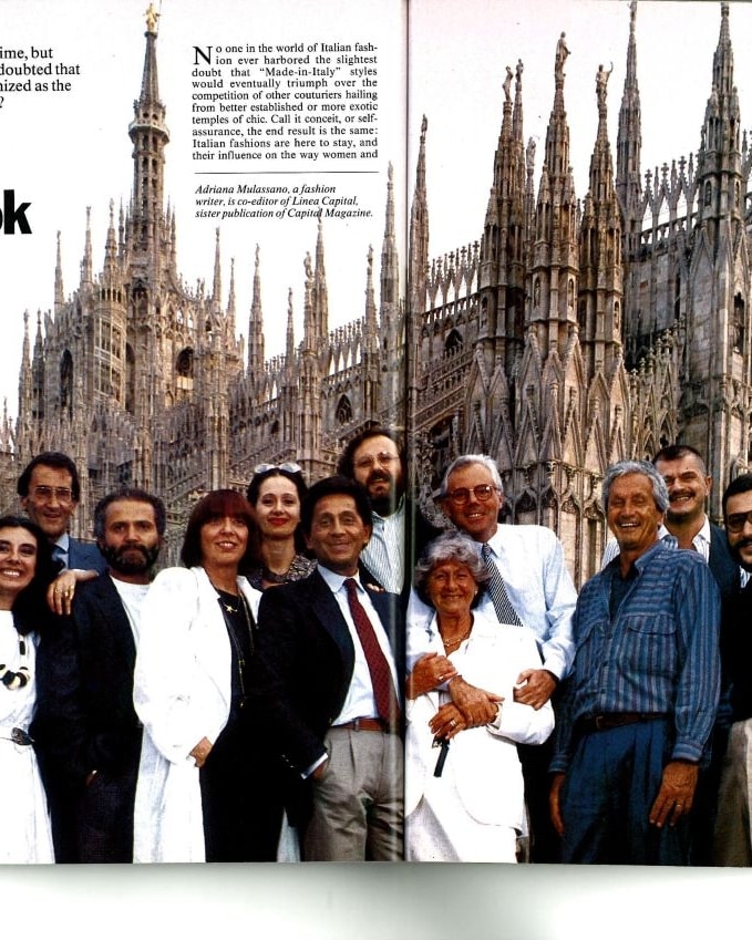 L'impaginato dello scatto con gli stilisti (courtesy Capital International)