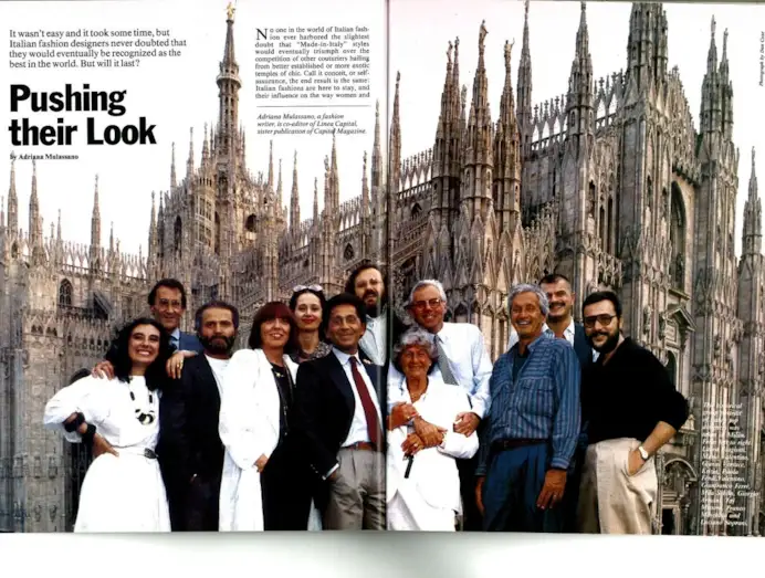 L'impaginato dello scatto con gli stilisti (courtesy Capital International)