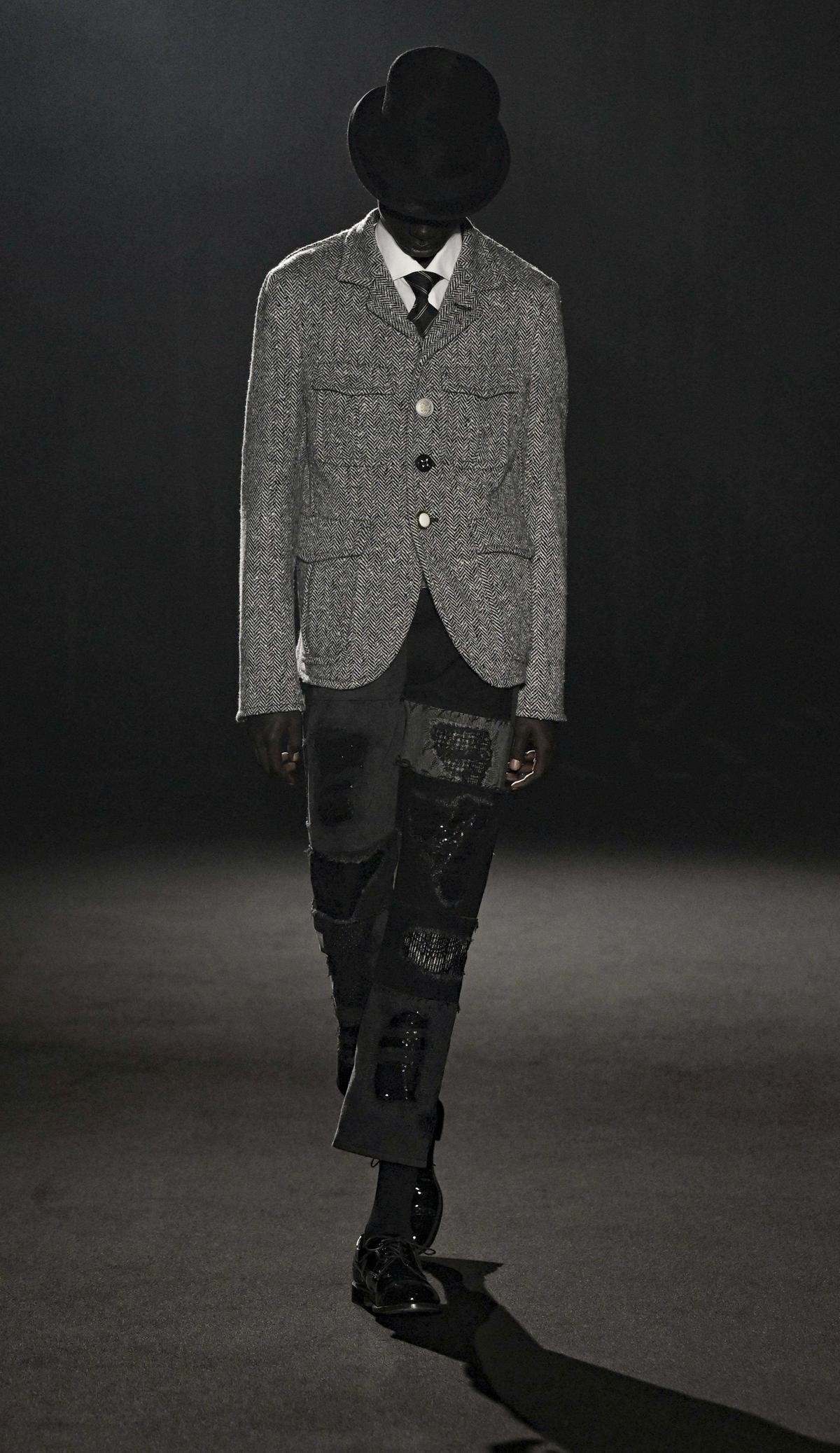 Un look Junya Watanabe fall-winter 2026/27 (ph Francesc Ten/MFF)