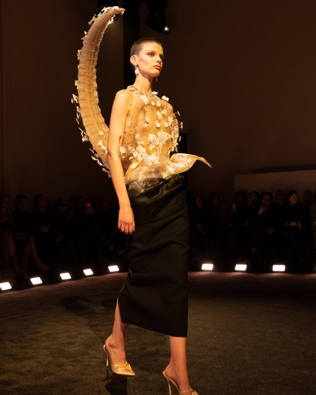 Un look Schiaparelli primavera-estate 2026 (courtesy Schiaparelli)