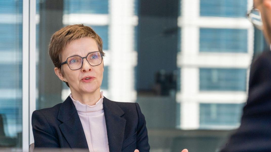 Claudia Buch durante l'intervista con MF-Milano Finanza