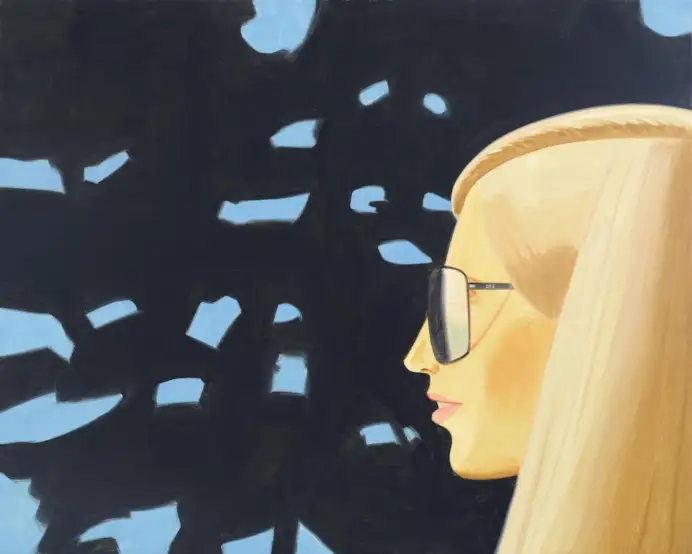 Tra gli artisti preferiti e più esposti di Monica De Cardenas nella galleria di Zuoz (St. Mortiz) c'è Alex Katz. Qui, Reflection with Kirsten.