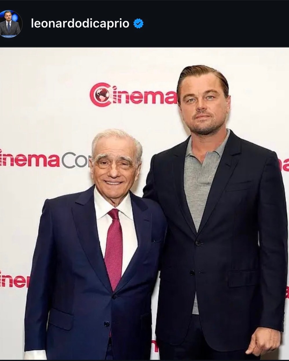 Da sinistra, Martin Scorsese e Leonardo DiCaprio (foto Instagram @leonardodicaprio)