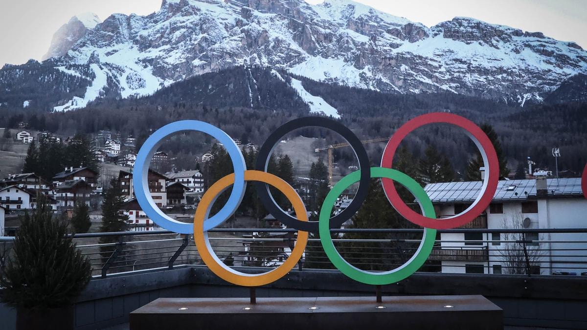 I cinque cerchi olimpici a Cortina d'Ampezzo