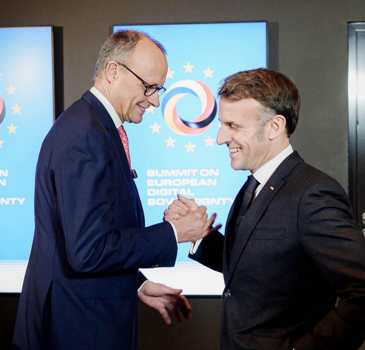FRIEDRICH MERZ CANCELLIERE DELLA REPUBBLICA FEDERALE DI GERMANIA, EMMANUEL MACRON PRESIDENTE FRANCIA