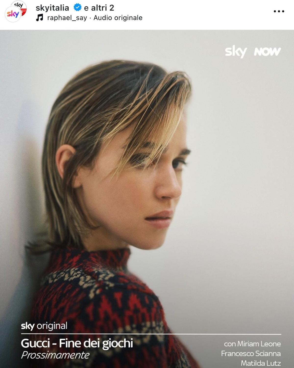 Matilda Lutz in Gucci - Fine dei giochi (ph Instagram @skyitalia)