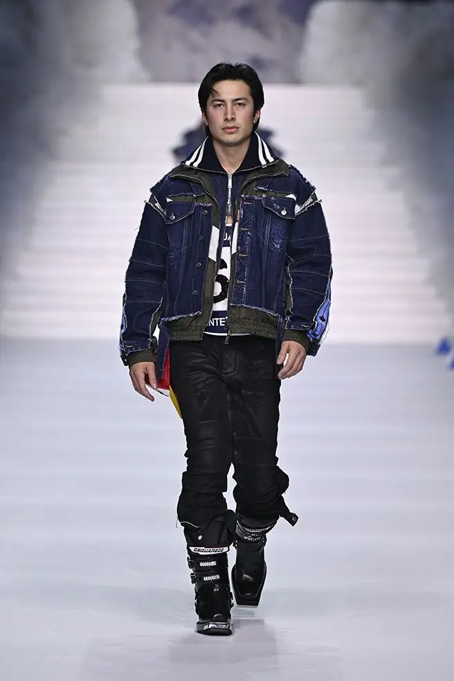 Hudson Williams in un look Dsquared2 (ph Francesc Ten/MFF)
