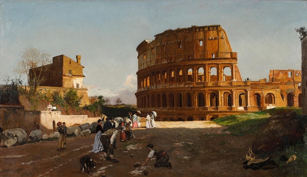 Michele Cammarano, Presso il Colosseo, 1870 ca, olio su tela.