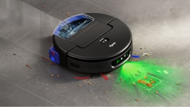 Il rullo viene pulito e idratato con acqua pulita a ogni rotazione da 12 diffusori e una spazzola in acciaioLa camera intelligente identifica il tipo di macchia e programma il numero di passaggi ideale del robot