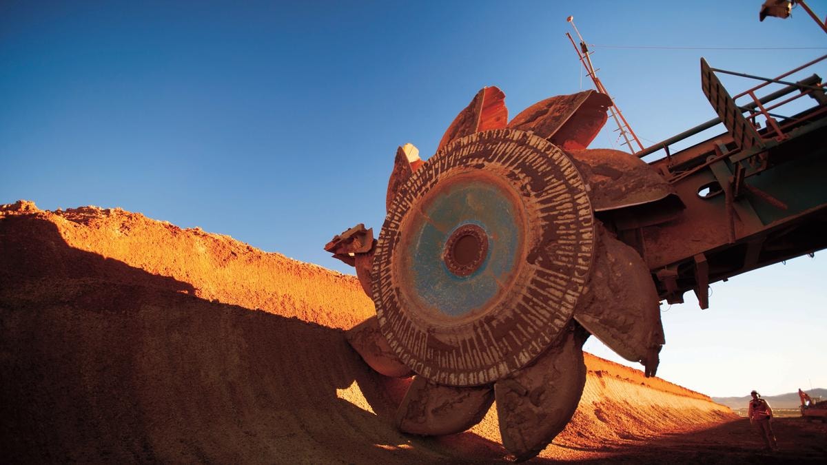 Un escavatore Bhp per l'estrazione mineraria
