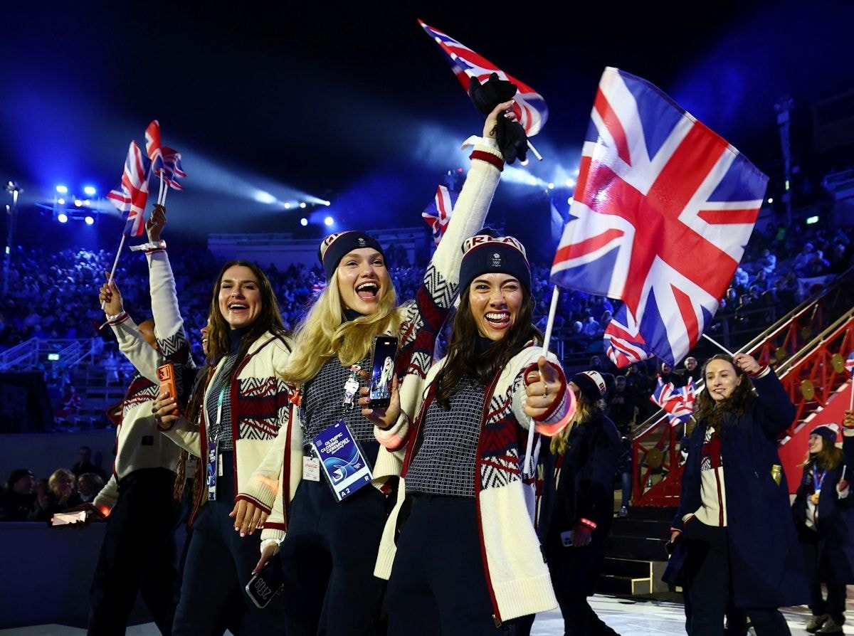Il team GB con look Ben Sherman alla cerimonia di chiusura delle Olimpiadi (courtesy Ben Sherman)