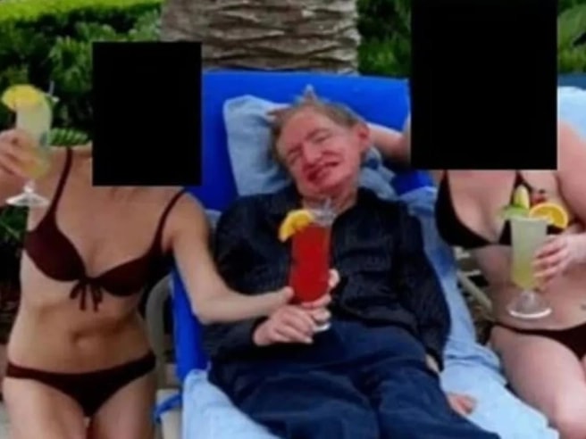 La foto dello scienziato Stephen Hawking negli Epstein Files (da The Telegraph)
