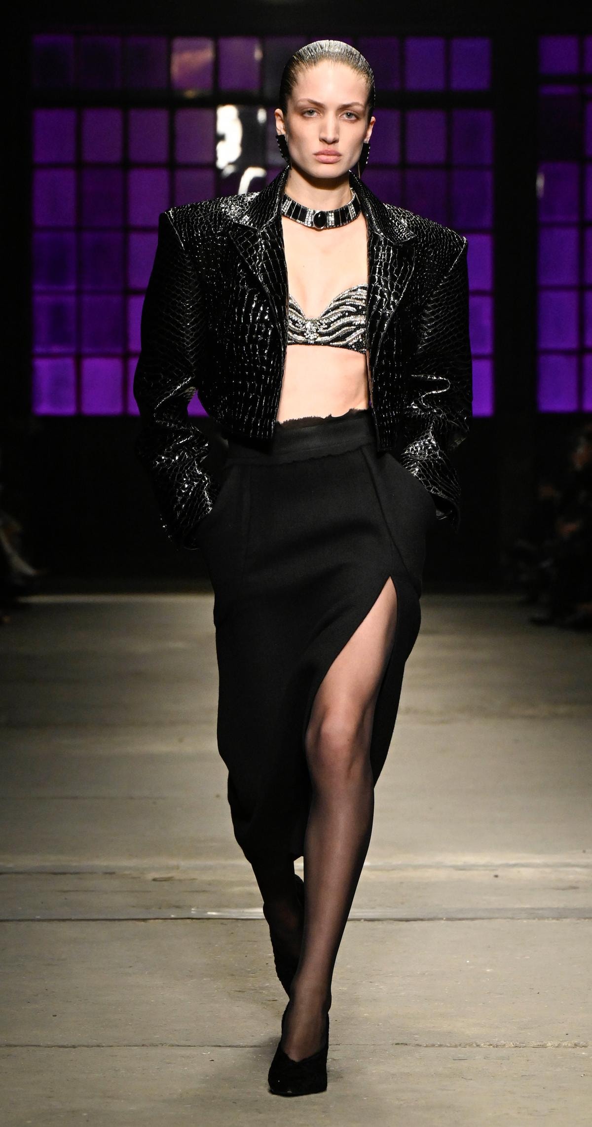 Un look Roberto Cavalli fall-winter 2026/27 (ph Francesc Ten/MFF)