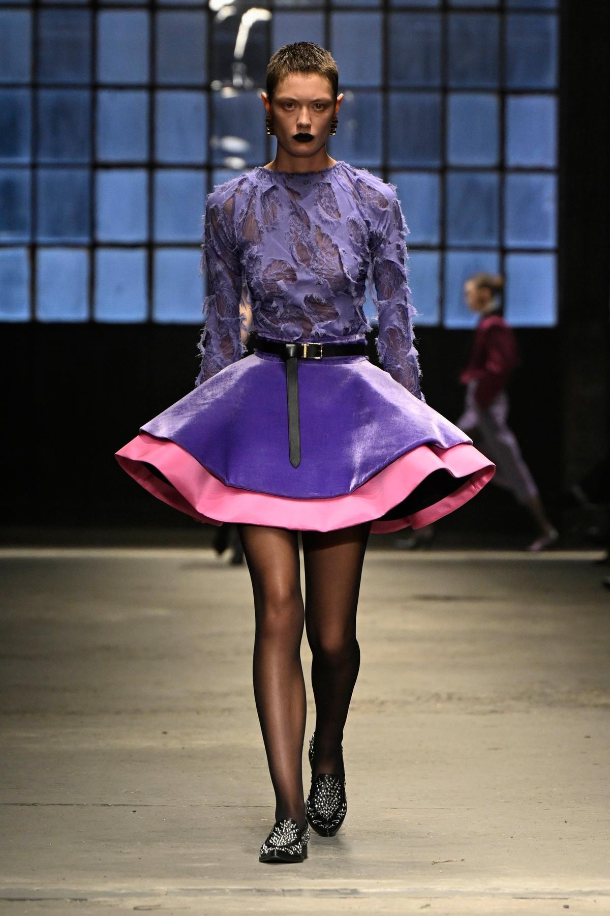 Un look Roberto Cavalli fall-winter 2026/27 (ph Francesc Ten/MFF)