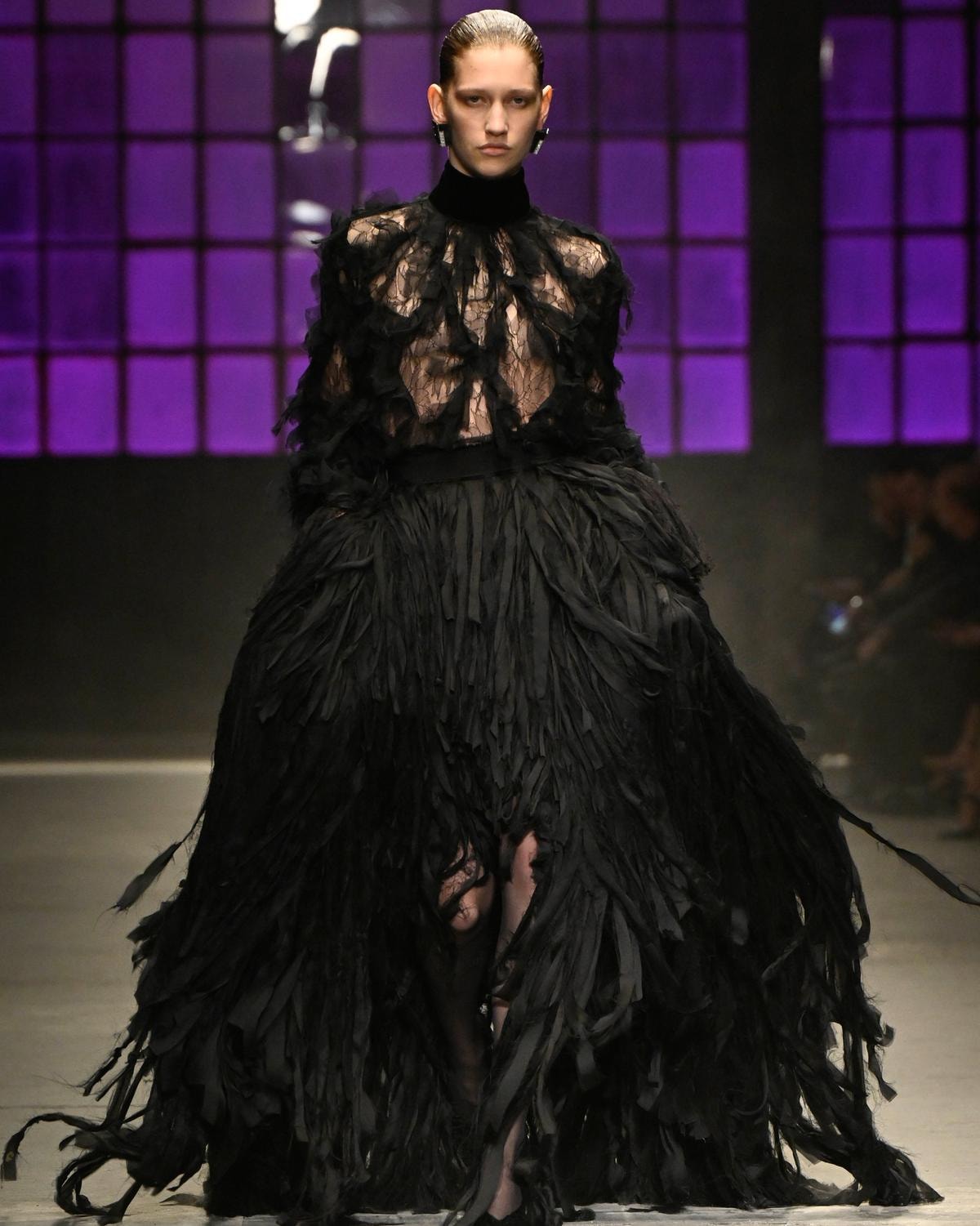 Un look Roberto Cavalli fall-winter 2026/27 (ph Francesc Ten/MFF)