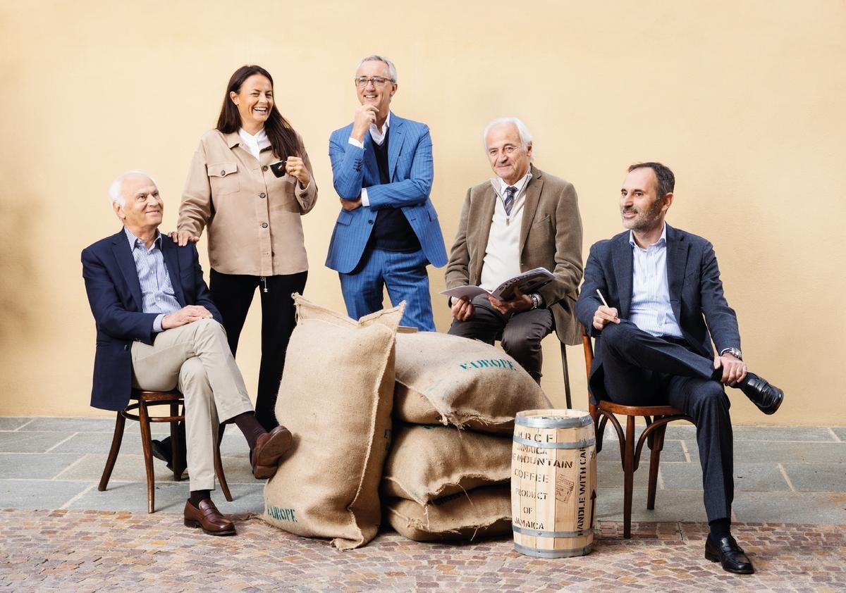 Carolina Vergnano con (da sinistra) lo zio Carlo, il fratello Enrico, il padre Franco e il cugino Pietro.