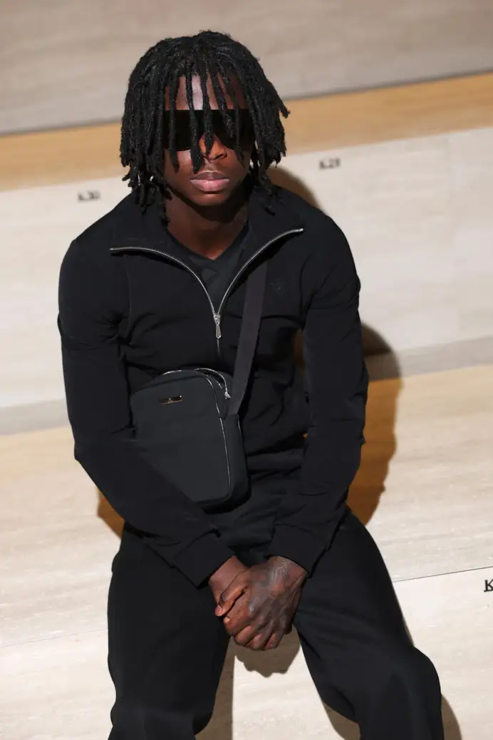 Lil Zino in front row Gucci fall-winter 2026/27 (courtesy Gucci)