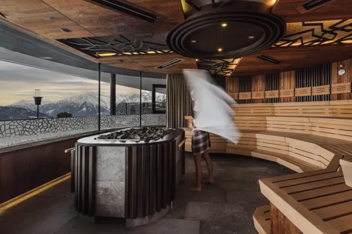 La sauna dell'Hotel Chalet Mirabell.