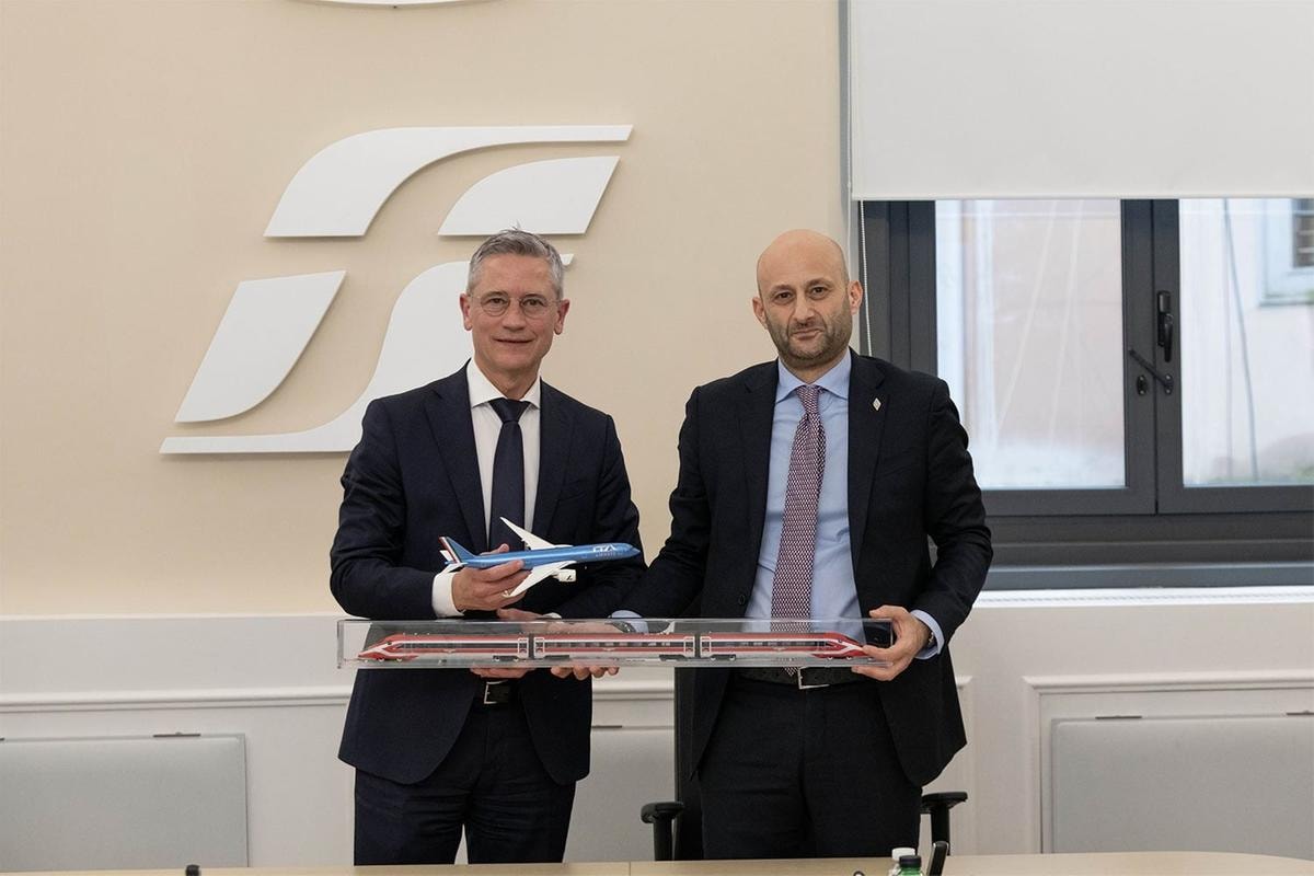 Joerg Eberhart, ceo Ita Airways, e Gianpiero Strisciuglio, ceo Trenitalia
