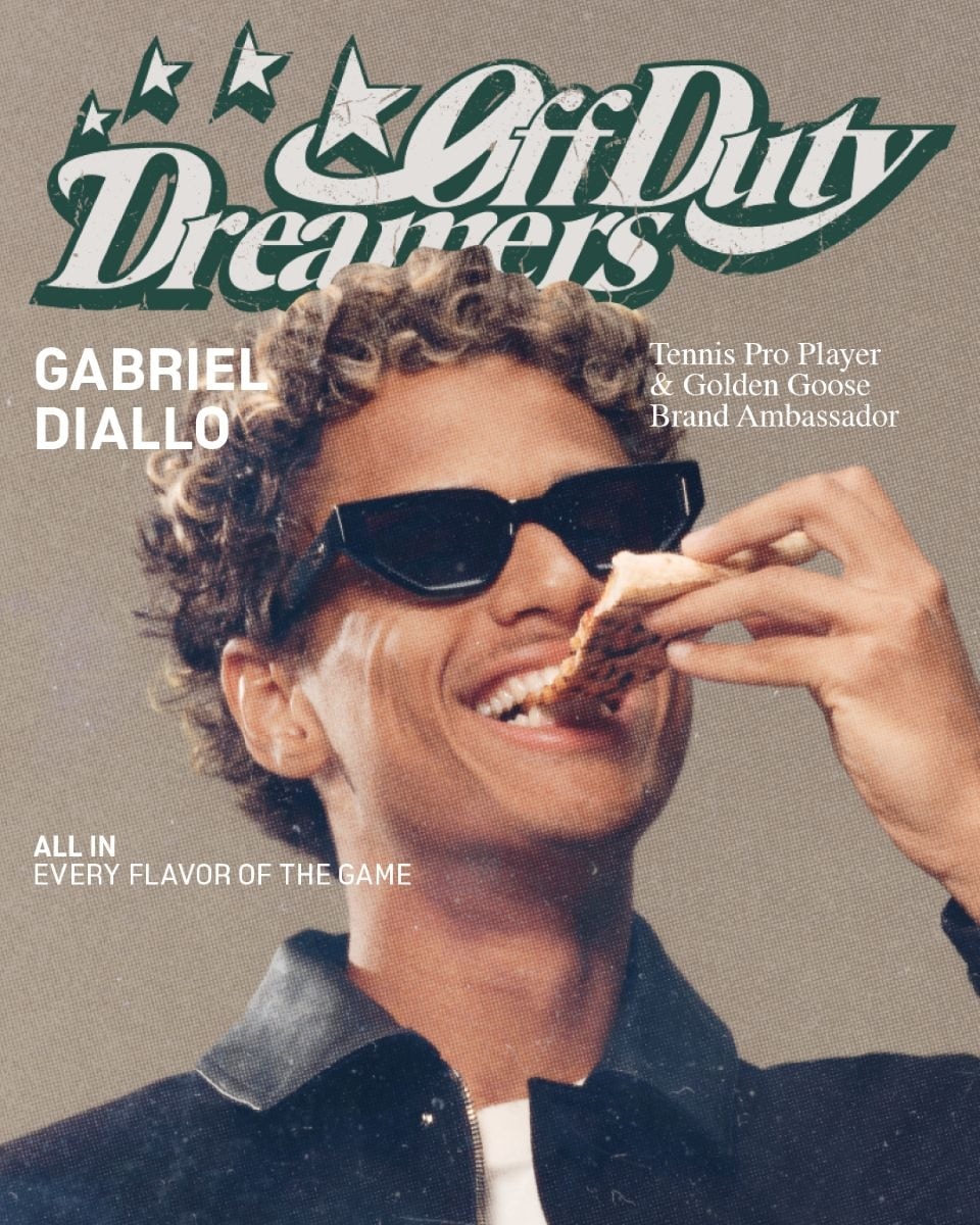 Il tennista canadese Gabriel Diallo, brand ambassador di Golden Goose (courtesy Golden Goose)