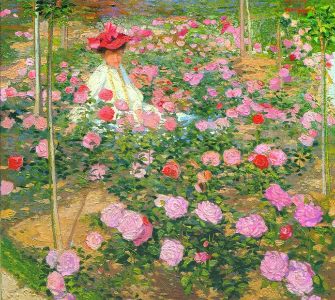Oscar Ghiglia, La signora Ojetti in giardino.