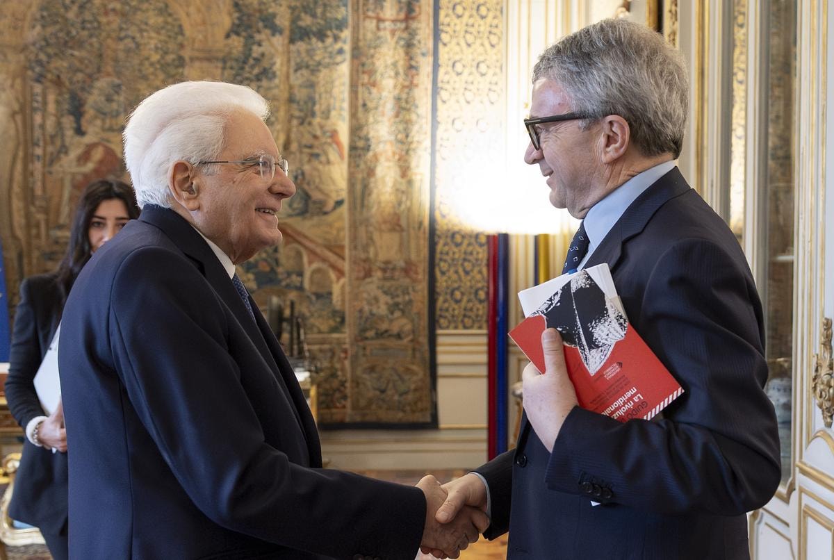 Sergio Mattarella con Luigi Fiorentino, presidente del Centro di Ricerca Guido Dorso