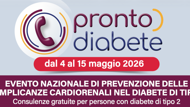‘Pronto Diabete’ 2026, al via la campagna per la prevenzione delle complicanze cardiorenali
