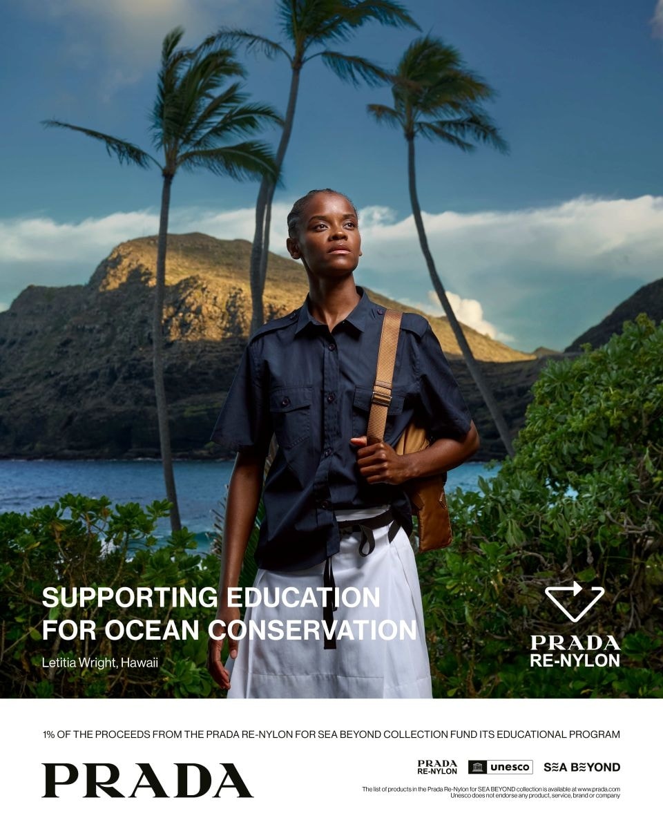 Letitia Wright nella campagna Prada Re-nylon 2026 (courtesy Prada)