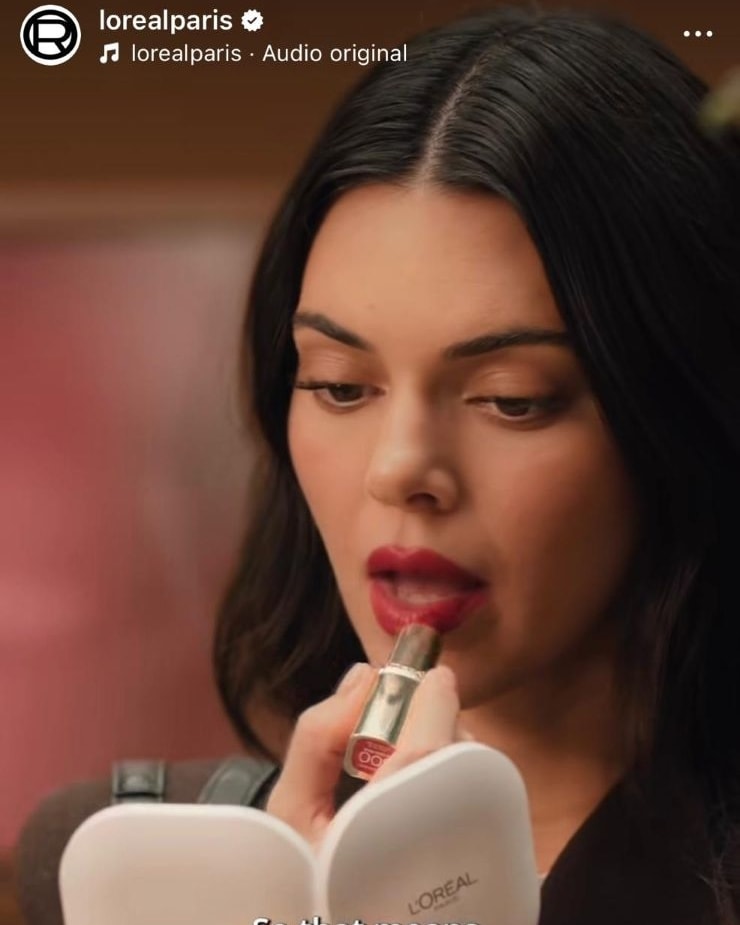 Kendall Jenner in un frame della campagna L'Oréal (ph Instagram @lorealparis)