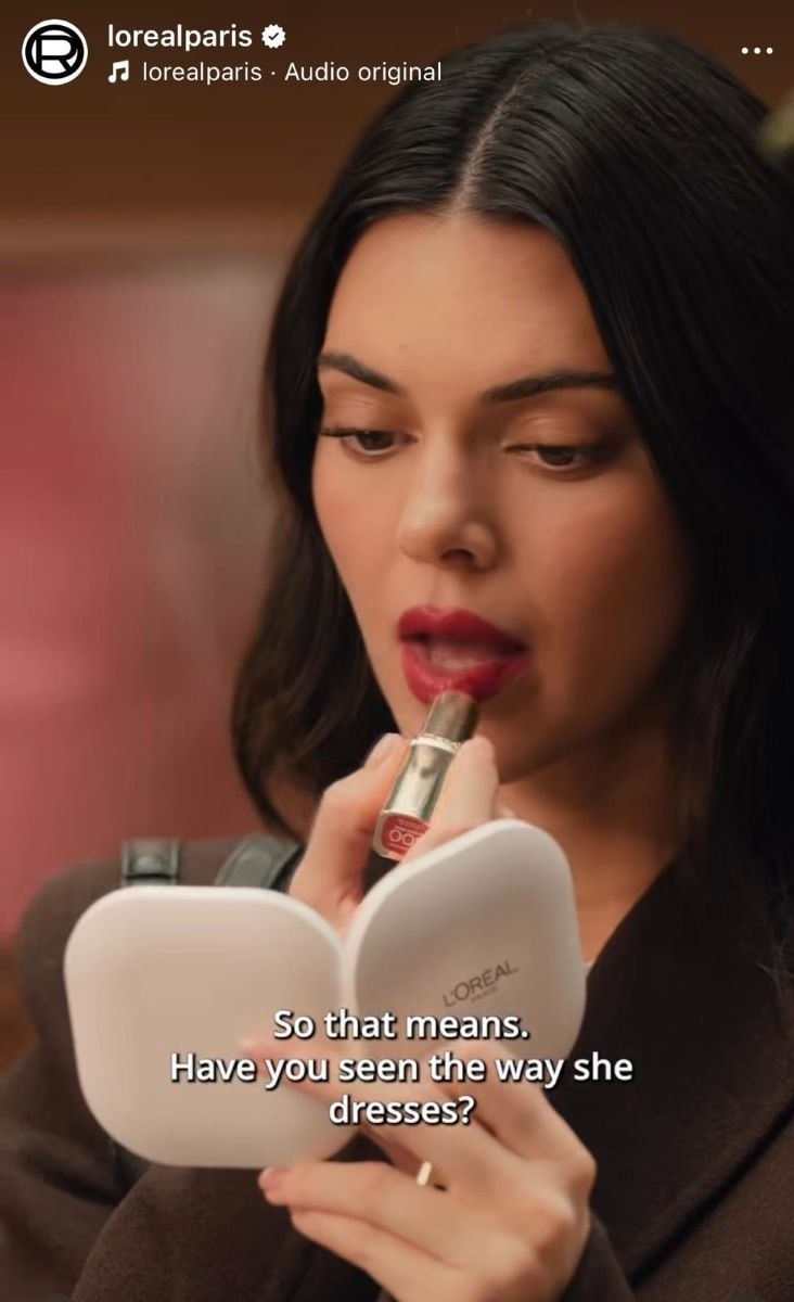 Kendall Jenner in un frame della campagna L'Oréal (ph Instagram @lorealparis)