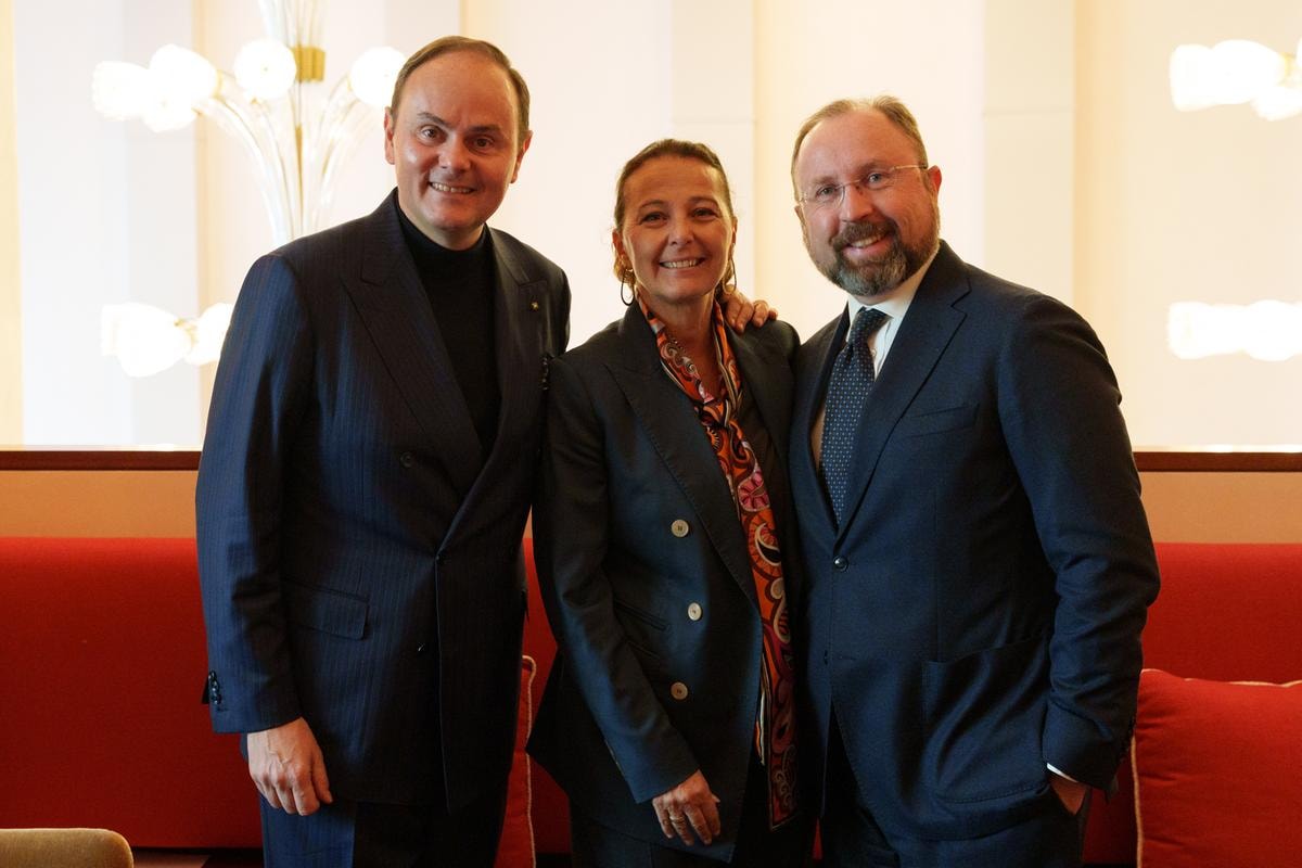 Da sinistra Matteo Lunelli, Stefania Lazzaroni e Giuseppe Pastorelli (courtesy Altagamma)