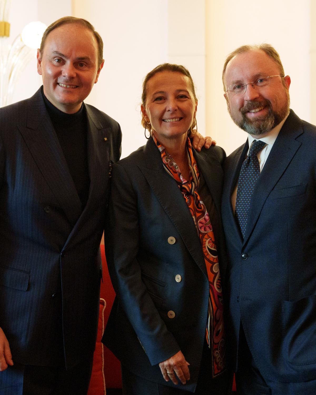 Da sinistra Matteo Lunelli, Stefania Lazzaroni e Giuseppe Pastorelli (courtesy Altagamma)