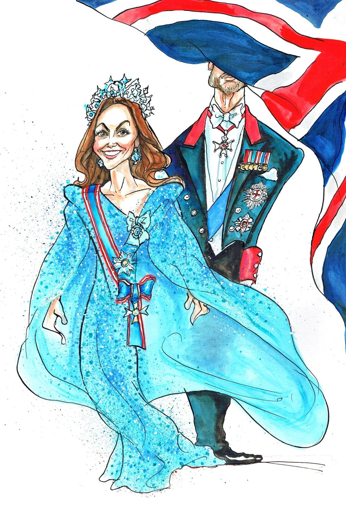 Kate Middleton -illustrazione @Chris Burke