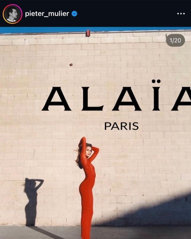 Il post Instagram di Pieter Mulier per il suo ultimo giorno da Alaïa (ph Instagram @pieter_mulier)