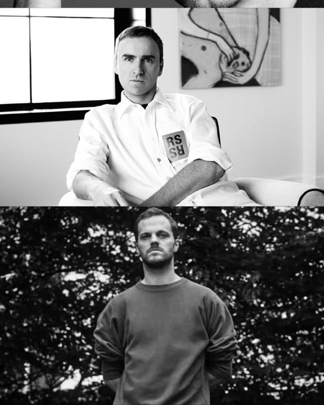 Dall'alto, Pieter Mulier, Raf Simons e Matthieu Blazy (ph elaborazione MFF)