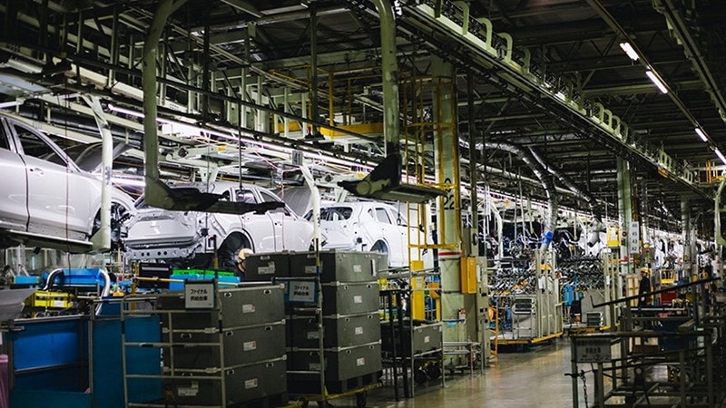 Uno stabilimento Mazda in Giappone