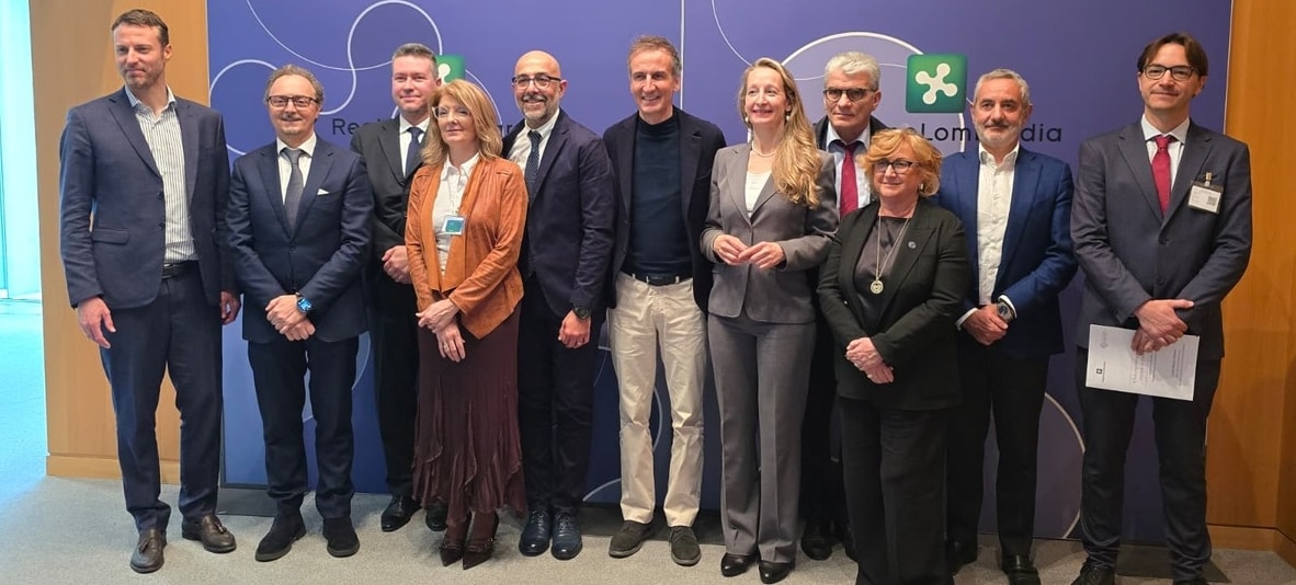 I soci fondatori del cluster assieme all'assessore Alessandro Fermi (courtesy Ancorotti cosmetics)